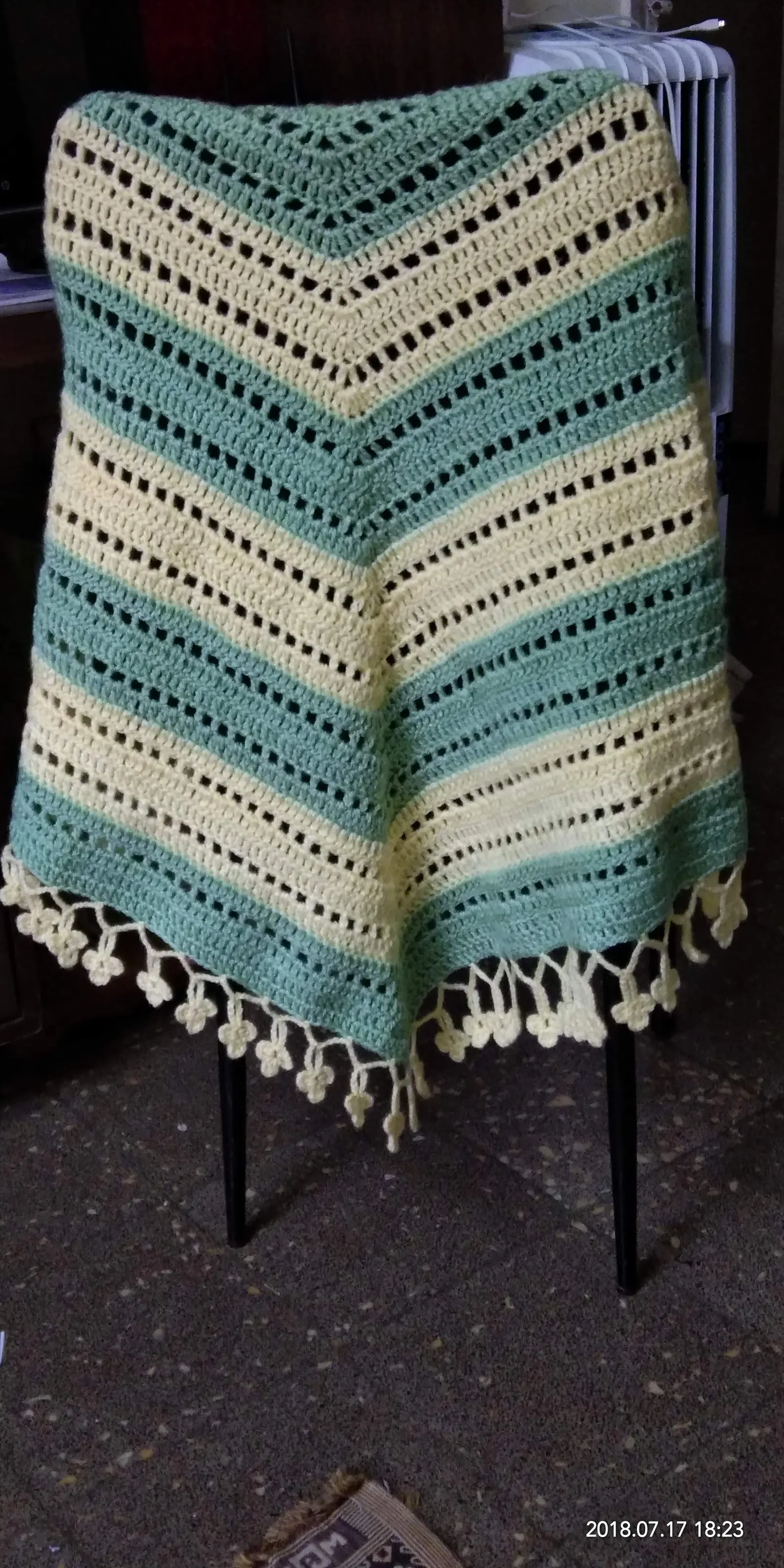 Neutral adult crochet shawl