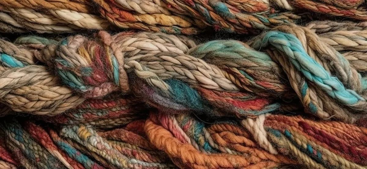 Colorful yarn background for crochet brand hero