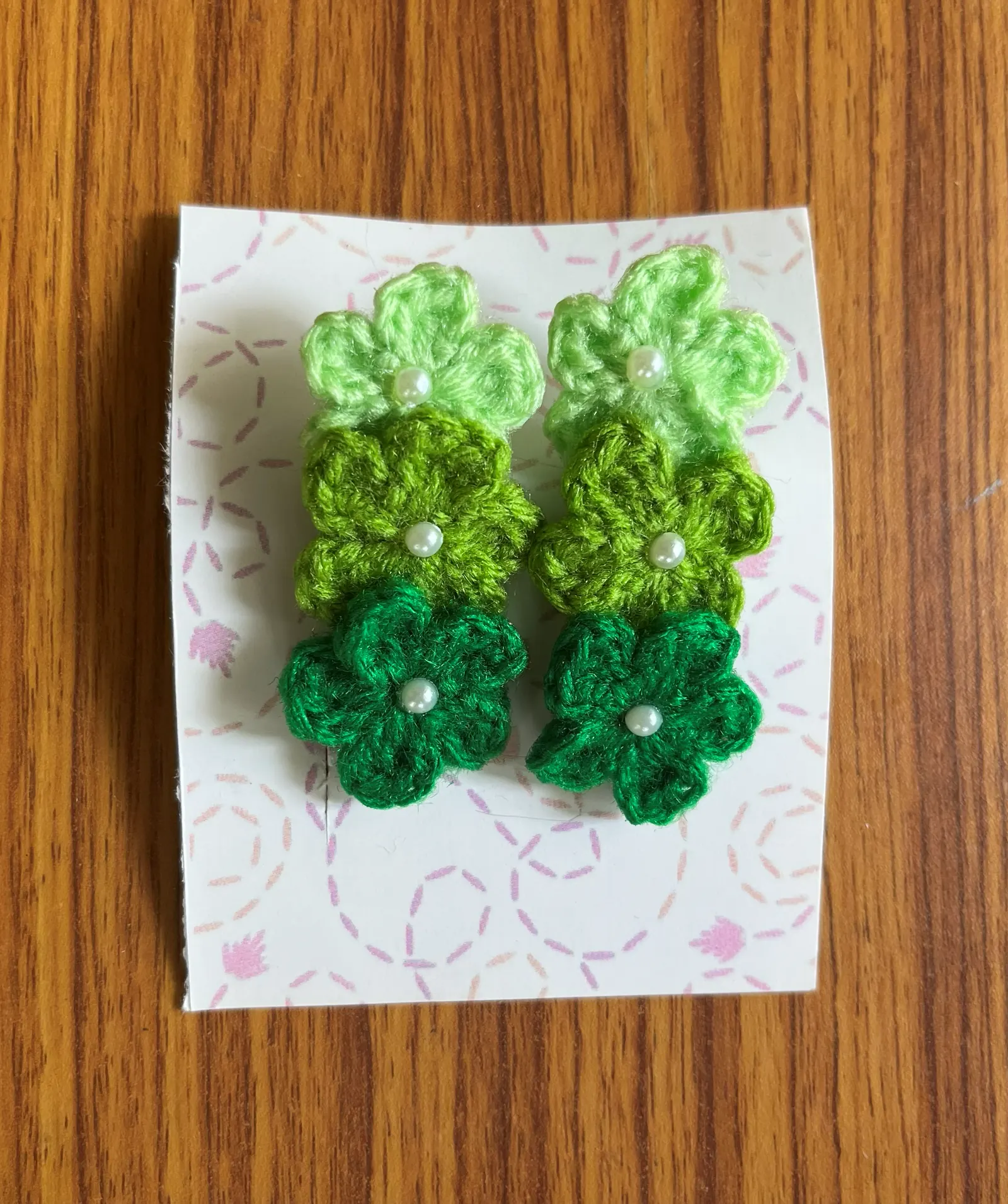 Pastel crochet hair clip pack