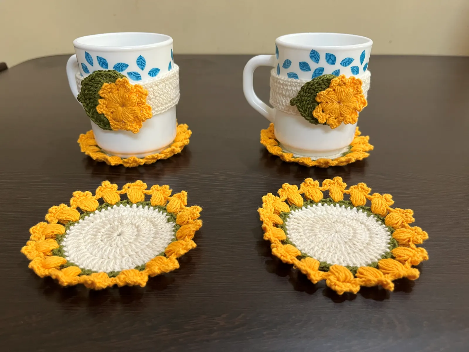 Handmade crochet floor mat