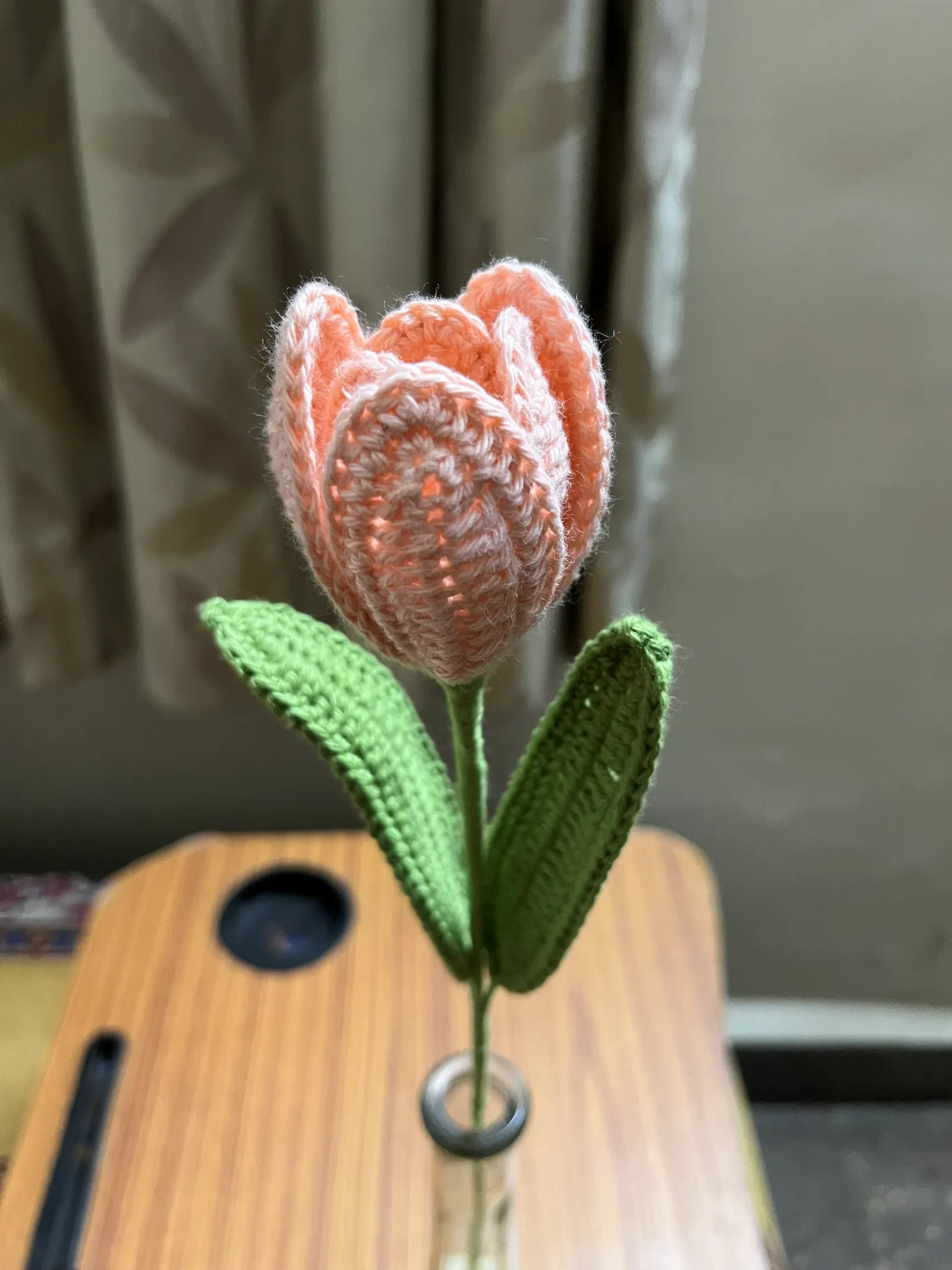 Colorful crochet flower bouquet arrangement