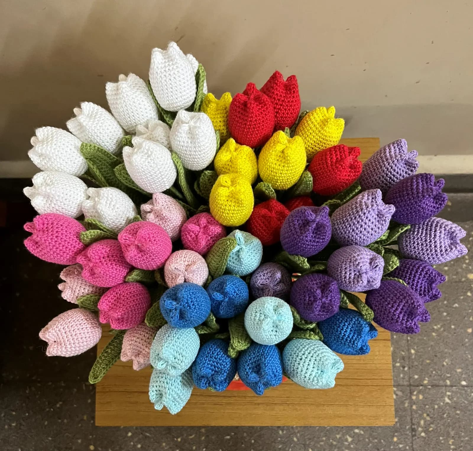Pastel crochet flower bundle