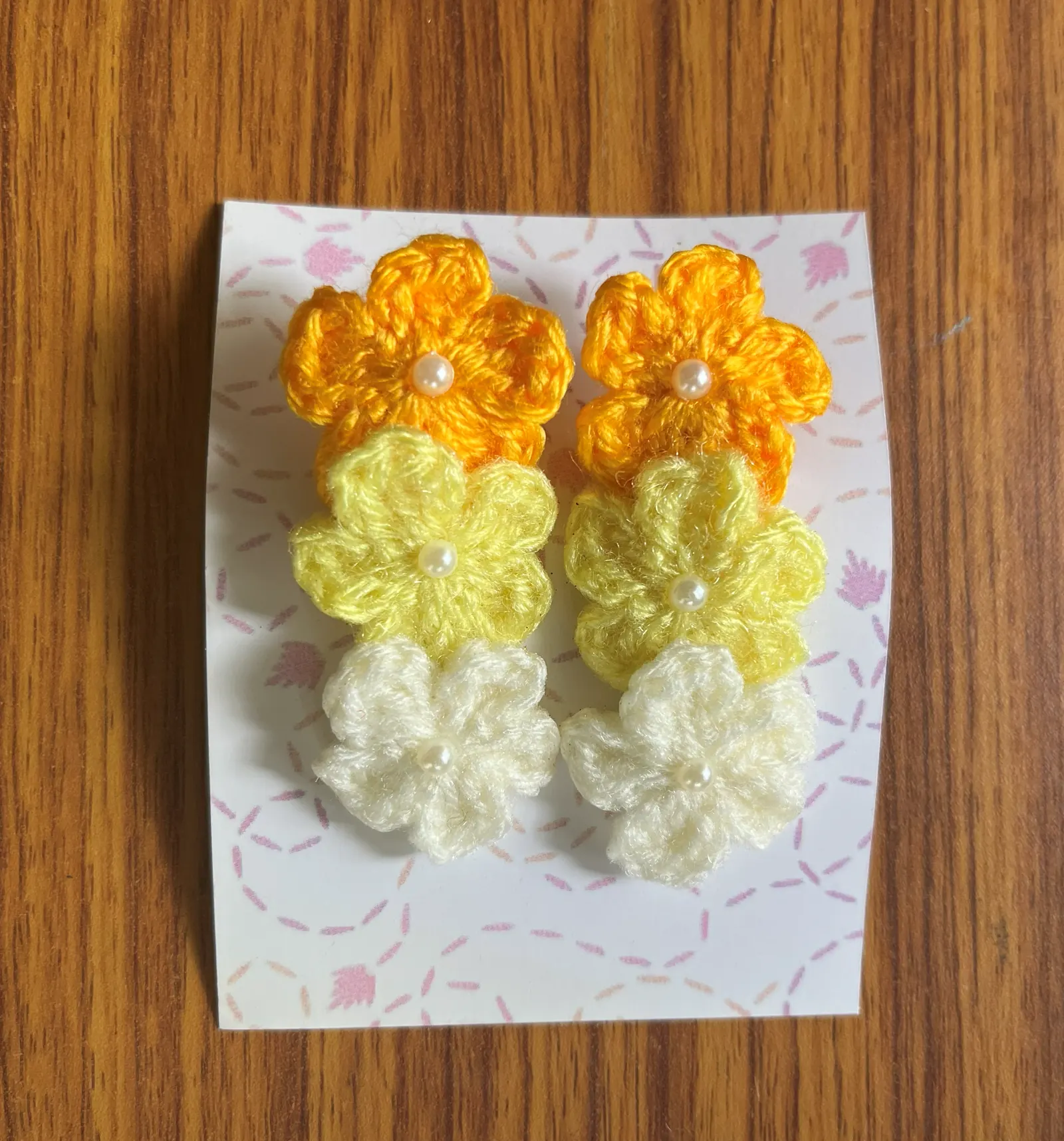 Mint crochet bow hair clips