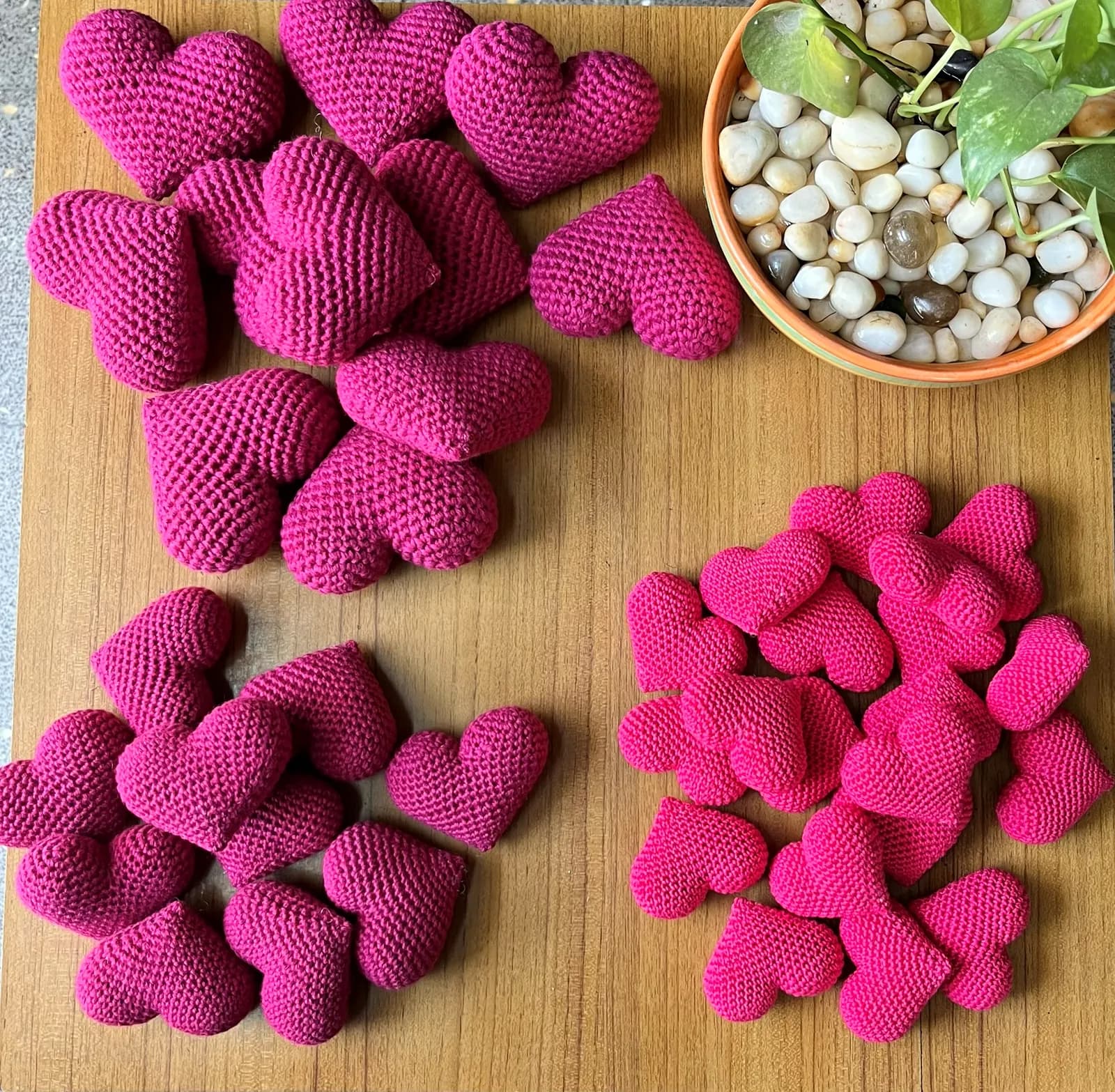 Crochet table runner on home surface