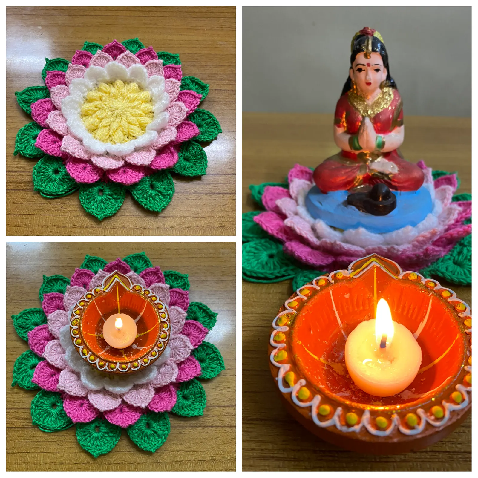Crochet aarti thali accent piece