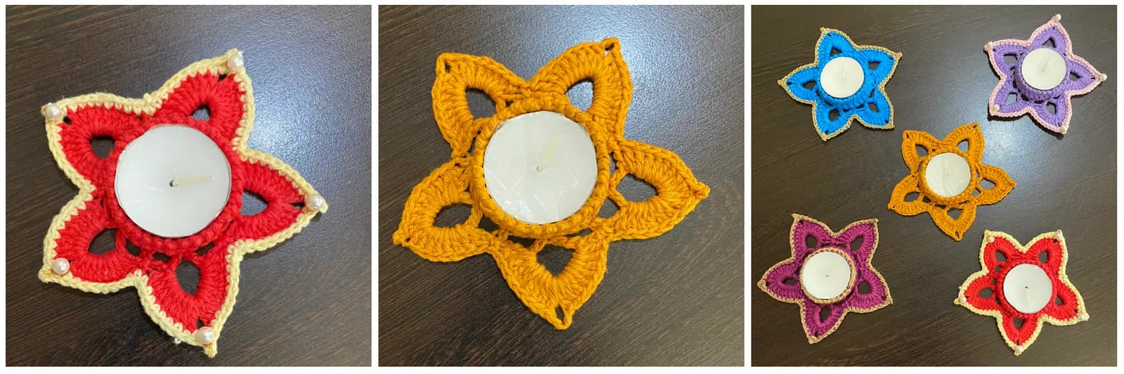 Crochet hanging decor for pooja space